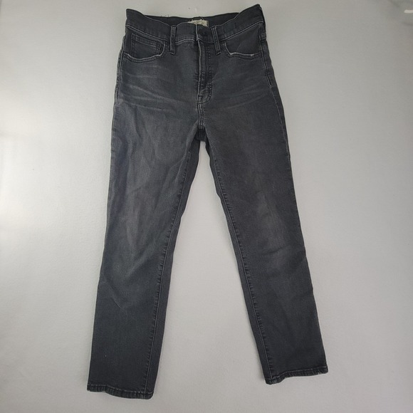 Madewell Denim - Madewell The Perfect Vintage Crop Jeans Womens High Rise Black Wash Denim Sz 27
